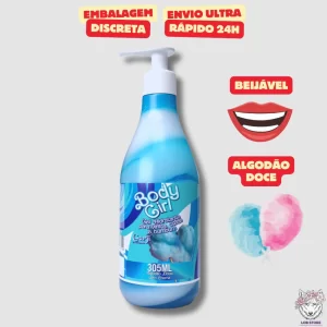 IMG_3810 Body Girl Gel Hidratante Beijável Virilha Algodão Doce 305ml Garji - Blow Girl Sex Shop