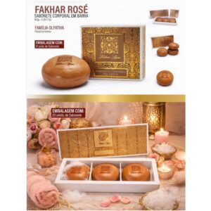 FAKHAR ROSÉ SABONETE CORPORAL EM BARRA - AFEER 150g